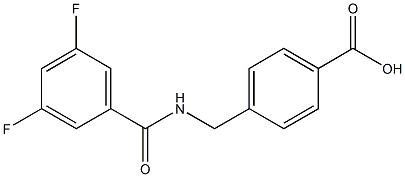 4-{[(3,5-difluorophenyl)formamido]methyl}benzoic acid Struktur