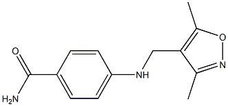 4-{[(3,5-dimethyl-1,2-oxazol-4-yl)methyl]amino}benzamide,,结构式