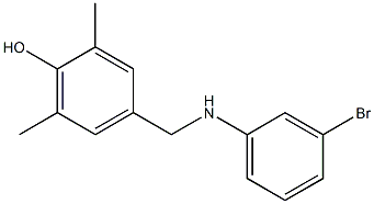 4-{[(3-bromophenyl)amino]methyl}-2,6-dimethylphenol,,结构式