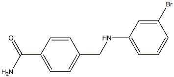 4-{[(3-bromophenyl)amino]methyl}benzamide,,结构式