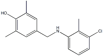 4-{[(3-chloro-2-methylphenyl)amino]methyl}-2,6-dimethylphenol,,结构式