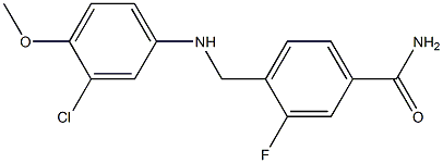 4-{[(3-chloro-4-methoxyphenyl)amino]methyl}-3-fluorobenzamide Struktur