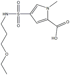 4-{[(3-ethoxypropyl)amino]sulfonyl}-1-methyl-1H-pyrrole-2-carboxylic acid Struktur