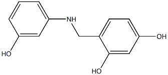 4-{[(3-hydroxyphenyl)amino]methyl}benzene-1,3-diol Struktur