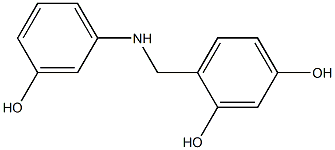 4-{[(3-hydroxyphenyl)amino]methyl}benzene-1,3-diol Structure