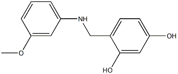 4-{[(3-methoxyphenyl)amino]methyl}benzene-1,3-diol Struktur