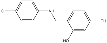 4-{[(4-chlorophenyl)amino]methyl}benzene-1,3-diol 化学構造式