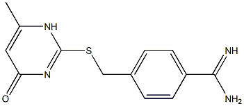 4-{[(6-methyl-4-oxo-1,4-dihydropyrimidin-2-yl)sulfanyl]methyl}benzene-1-carboximidamide Struktur