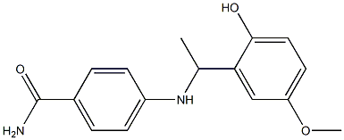 4-{[1-(2-hydroxy-5-methoxyphenyl)ethyl]amino}benzamide 化学構造式