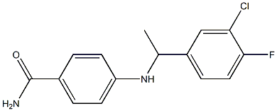 4-{[1-(3-chloro-4-fluorophenyl)ethyl]amino}benzamide Struktur