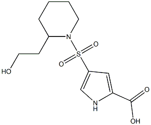 4-{[2-(2-hydroxyethyl)piperidine-1-]sulfonyl}-1H-pyrrole-2-carboxylic acid 化学構造式