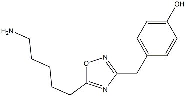 4-{[5-(5-aminopentyl)-1,2,4-oxadiazol-3-yl]methyl}phenol 化学構造式