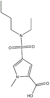 4-{[butyl(ethyl)amino]sulfonyl}-1-methyl-1H-pyrrole-2-carboxylic acid,,结构式