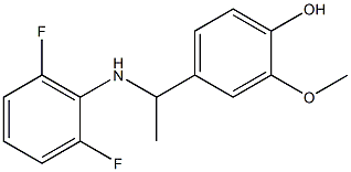 4-{1-[(2,6-difluorophenyl)amino]ethyl}-2-methoxyphenol 化学構造式