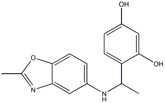 4-{1-[(2-methyl-1,3-benzoxazol-5-yl)amino]ethyl}benzene-1,3-diol 结构式