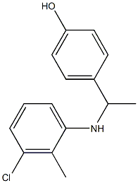4-{1-[(3-chloro-2-methylphenyl)amino]ethyl}phenol Struktur