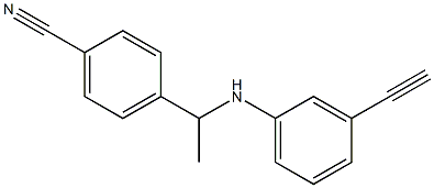 4-{1-[(3-ethynylphenyl)amino]ethyl}benzonitrile 化学構造式