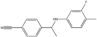 4-{1-[(3-fluoro-4-methylphenyl)amino]ethyl}benzonitrile Structure