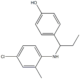 4-{1-[(4-chloro-2-methylphenyl)amino]propyl}phenol Structure