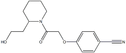 4-{2-[2-(2-hydroxyethyl)piperidin-1-yl]-2-oxoethoxy}benzonitrile,,结构式