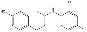 4-{3-[(2-chloro-4-fluorophenyl)amino]butyl}phenol,,结构式