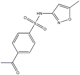 4-acetyl-N-(5-methyl-1,2-oxazol-3-yl)benzene-1-sulfonamide 化学構造式