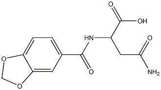 4-amino-2-[(1,3-benzodioxol-5-ylcarbonyl)amino]-4-oxobutanoic acid 结构式