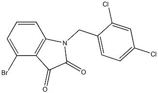 4-bromo-1-[(2,4-dichlorophenyl)methyl]-2,3-dihydro-1H-indole-2,3-dione,,结构式