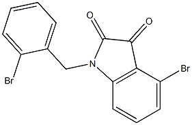 4-bromo-1-[(2-bromophenyl)methyl]-2,3-dihydro-1H-indole-2,3-dione,,结构式