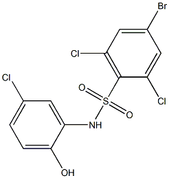 4-bromo-2,6-dichloro-N-(5-chloro-2-hydroxyphenyl)benzene-1-sulfonamide Structure