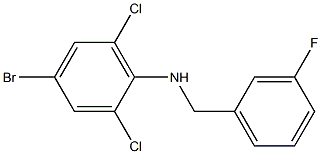 4-bromo-2,6-dichloro-N-[(3-fluorophenyl)methyl]aniline,,结构式