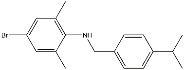 4-bromo-2,6-dimethyl-N-{[4-(propan-2-yl)phenyl]methyl}aniline,,结构式