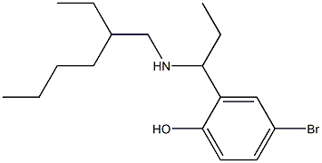 4-bromo-2-{1-[(2-ethylhexyl)amino]propyl}phenol,,结构式