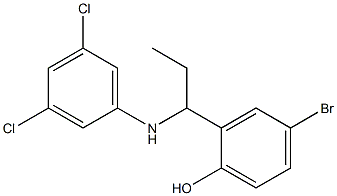 4-bromo-2-{1-[(3,5-dichlorophenyl)amino]propyl}phenol,,结构式