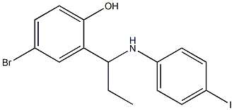4-bromo-2-{1-[(4-iodophenyl)amino]propyl}phenol,,结构式