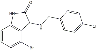 4-bromo-3-{[(4-chlorophenyl)methyl]amino}-2,3-dihydro-1H-indol-2-one Struktur