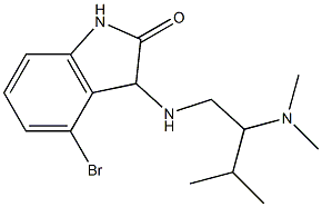 4-bromo-3-{[2-(dimethylamino)-3-methylbutyl]amino}-2,3-dihydro-1H-indol-2-one,,结构式