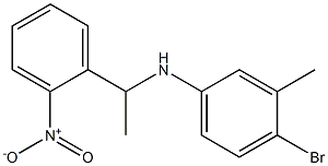 4-bromo-3-methyl-N-[1-(2-nitrophenyl)ethyl]aniline,,结构式
