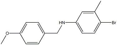 4-bromo-N-[(4-methoxyphenyl)methyl]-3-methylaniline,,结构式