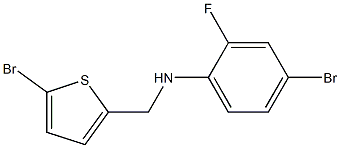 4-bromo-N-[(5-bromothiophen-2-yl)methyl]-2-fluoroaniline,,结构式