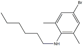 4-bromo-N-hexyl-2,6-dimethylaniline 化学構造式