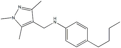 4-butyl-N-[(1,3,5-trimethyl-1H-pyrazol-4-yl)methyl]aniline,,结构式