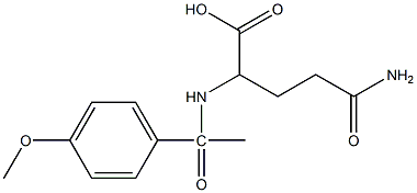 4-carbamoyl-2-[1-(4-methoxyphenyl)acetamido]butanoic acid Structure