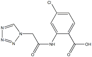 4-chloro-2-[(1H-tetrazol-1-ylacetyl)amino]benzoic acid,,结构式