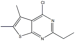 4-chloro-2-ethyl-5,6-dimethylthieno[2,3-d]pyrimidine 化学構造式