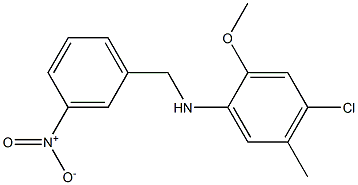 4-chloro-2-methoxy-5-methyl-N-[(3-nitrophenyl)methyl]aniline,,结构式