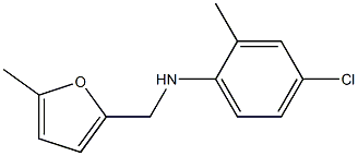 4-chloro-2-methyl-N-[(5-methylfuran-2-yl)methyl]aniline,,结构式