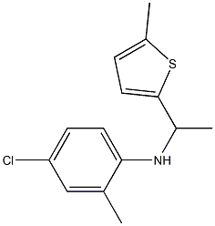 4-chloro-2-methyl-N-[1-(5-methylthiophen-2-yl)ethyl]aniline 结构式