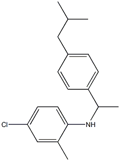 4-chloro-2-methyl-N-{1-[4-(2-methylpropyl)phenyl]ethyl}aniline Structure