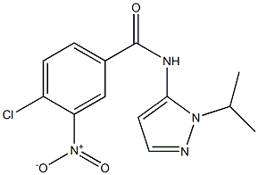 4-chloro-3-nitro-N-[1-(propan-2-yl)-1H-pyrazol-5-yl]benzamide 化学構造式